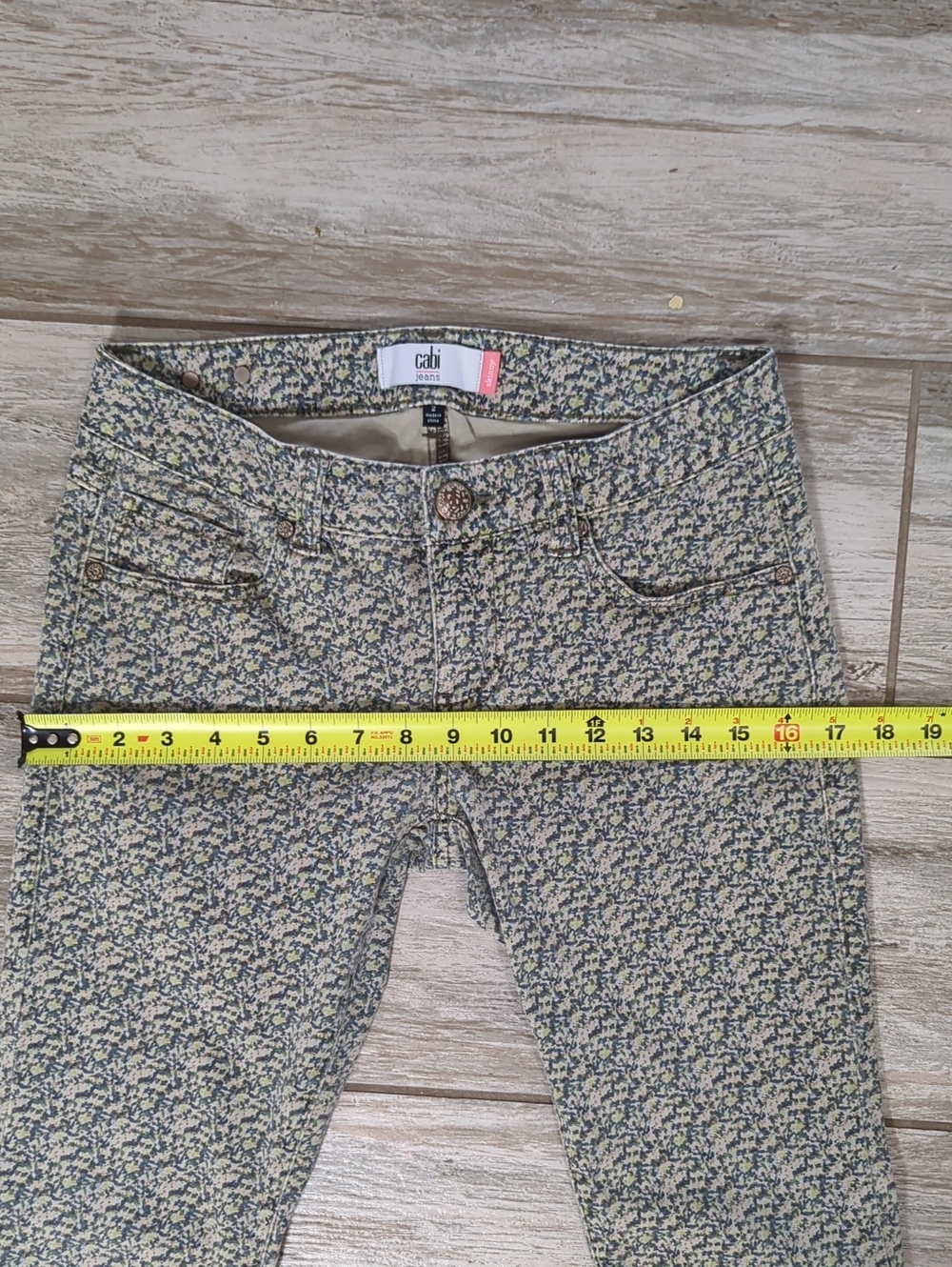 Cabi Ditsy Floral Skinny Jeans Size 2 Earthy Print Trousers - Picture 11 of 12